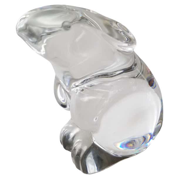 1980s French Bunny Rabbit Paperweight Baccarat Crystal Sculpture For ...