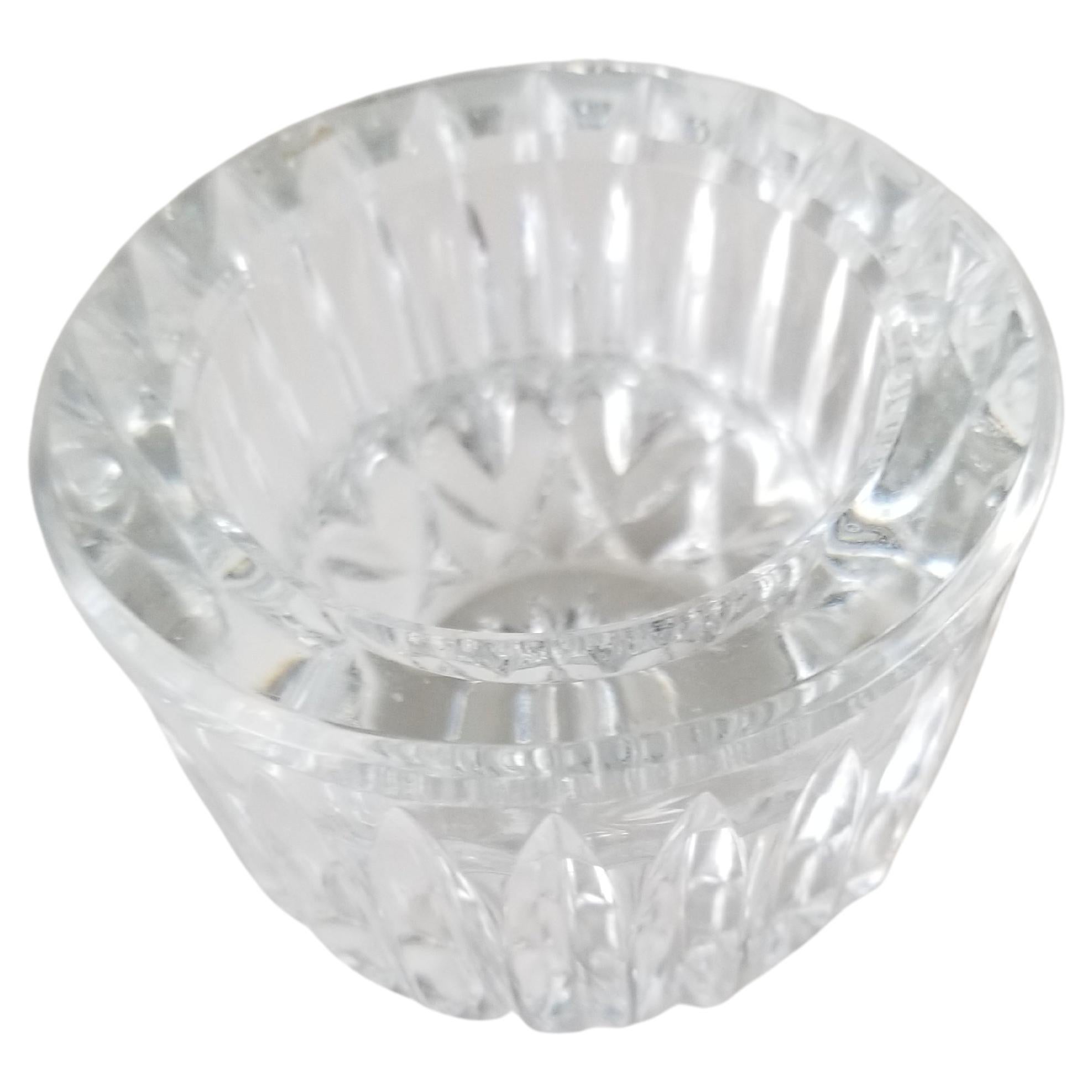 Pair of Midcentury Waterford Crystal and Brass Candlesticks For Sale at