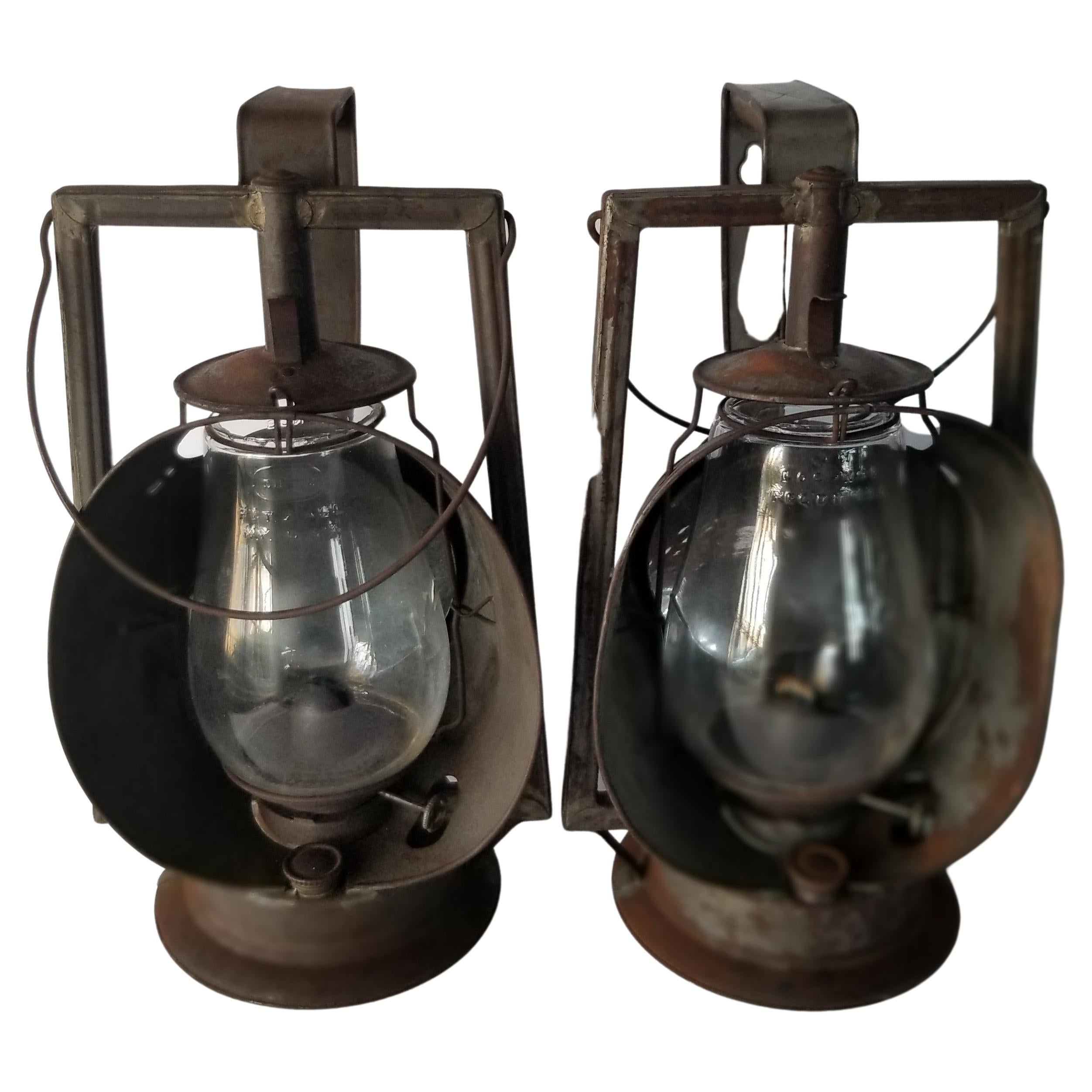 Antique Dietz Acme Large Inspector Lamp Two Railroad Lanterns New York  1900s at 1stDibs