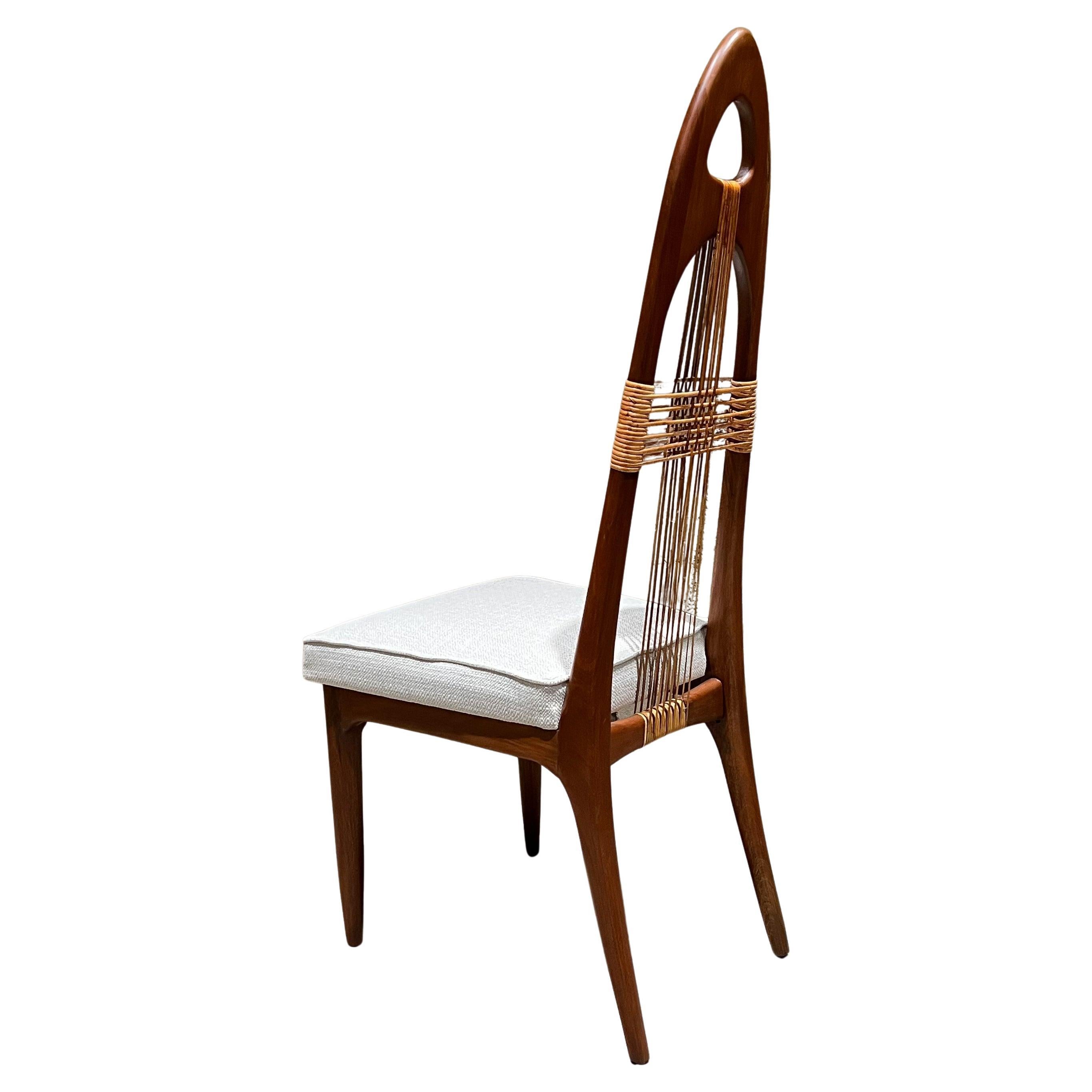 1950s Six Modern Gothic Dining Chairs Mahogany Cane Mexico City