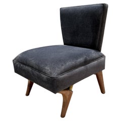 Clara Porset Style Gray Slipper Chair Mexico City Mid-Century Modern