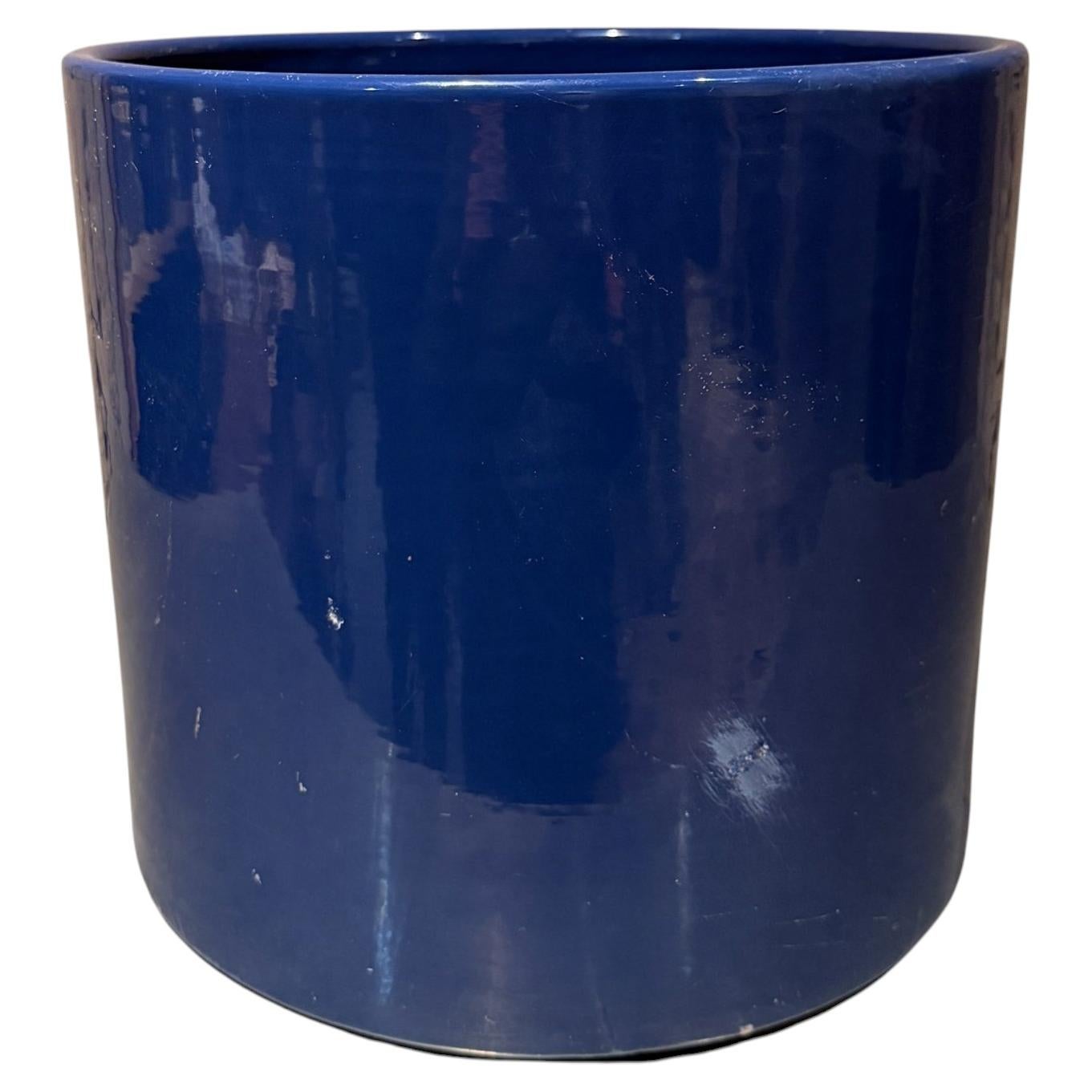 Jardinière architecturale Gainey Pottery des années 1960, bleu cobalt, Californie