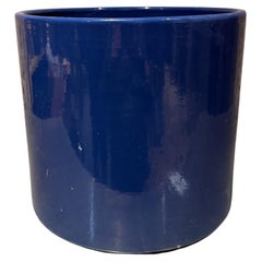 Jardinière architecturale Gainey Pottery des années 1960, bleu cobalt, Californie