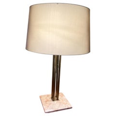 1950s Marble Brass Table Lamp Gerald Thurston Lightolier