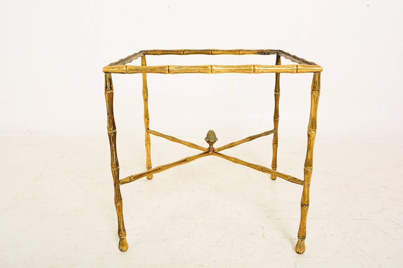 Custom Faux Bamboo Brass Side Table by Arturo Pani 1