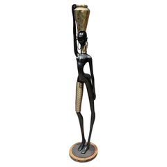 After Style of Karl Hagenauer Bronze Female Sculpture African Water Carrier