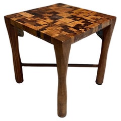 Used 1970s Custom-Made Exotic Wood Side Table Style of Don Shoemaker Mexico