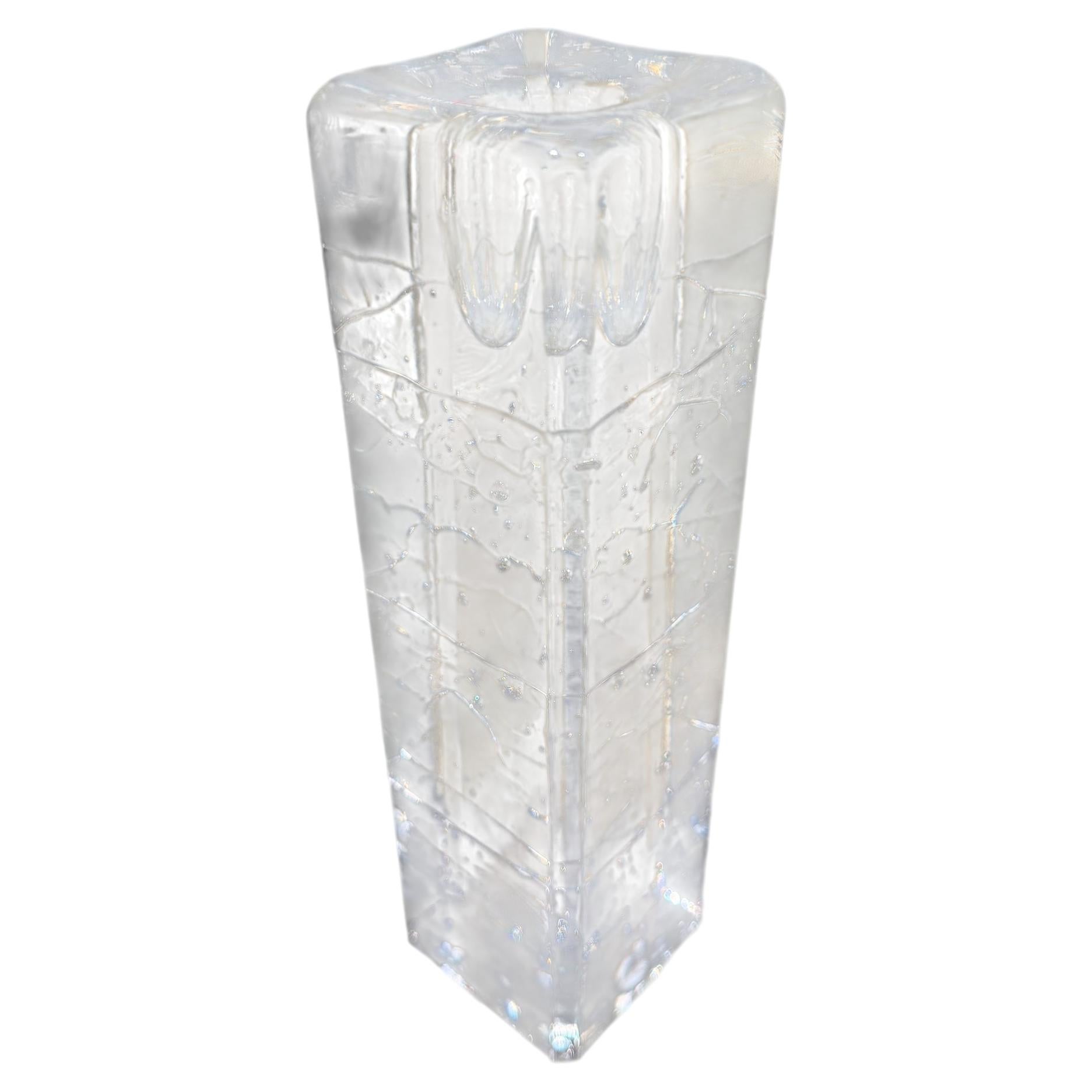 1970s Arkipelago Glass Icicle Candle Holder Timo Sarpaneva Iittala Finland