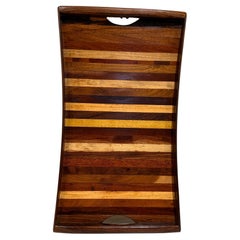 1970s Don Shoemaker for Señal Service Tray Exotic Wood