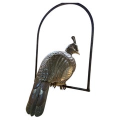 Sergio Bustamante Hanging Metal Parrot Sculpture, 1970s Mexico, Signed