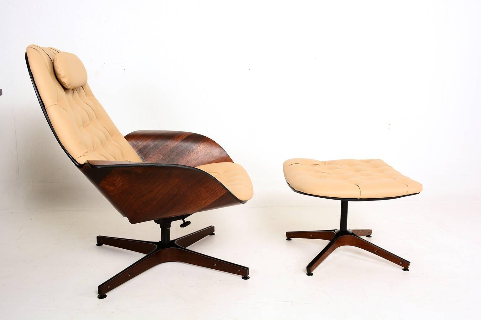 Lacquered Plycraft Mr Chair and Ottoman by George Mulhauser