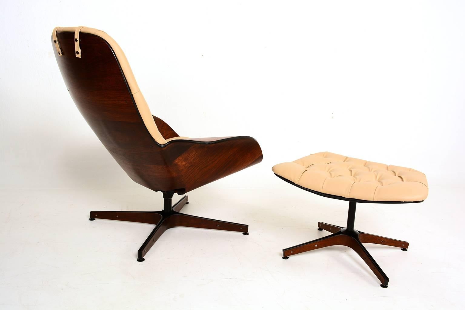 Mid-Century Modern Plycraft Mr Chair and Ottoman by George Mulhauser