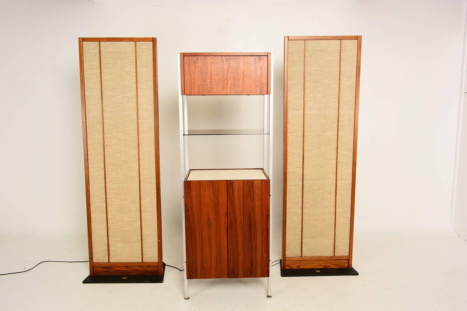 walnut stereo cabinet