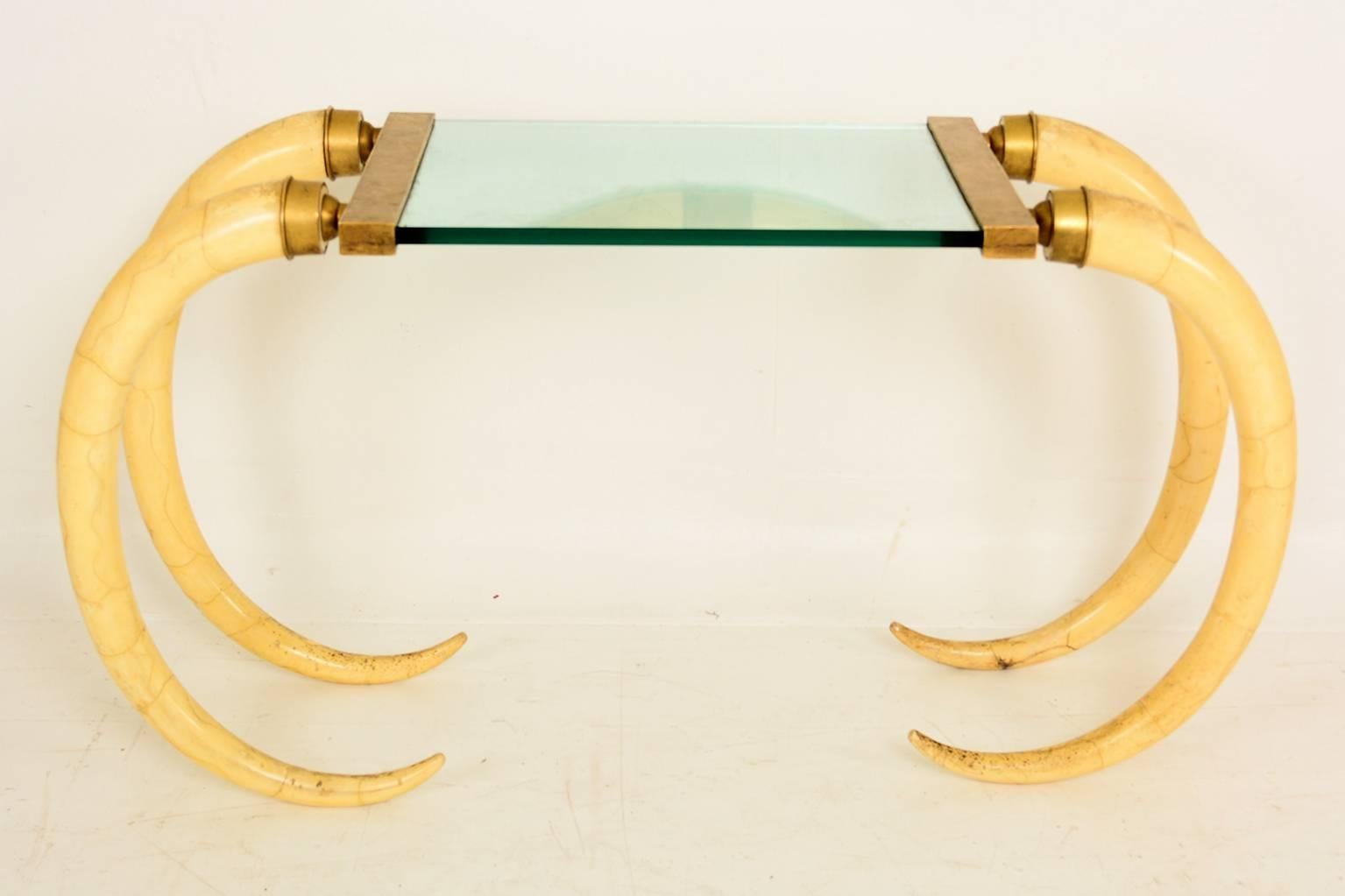 Mid-Century Modern Custom Console and Mirror in Parchment