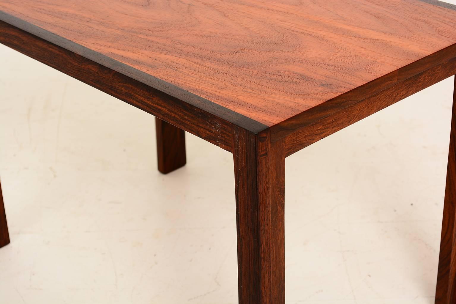 American Solid Rosewood and Mahogany Side Table
