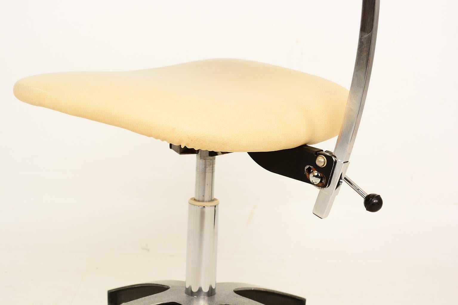 Aluminum Mid-Century Modern Industrial Office Desk Chair