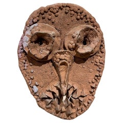 1970s Hand Crafted Art Pottery Distressed Mask