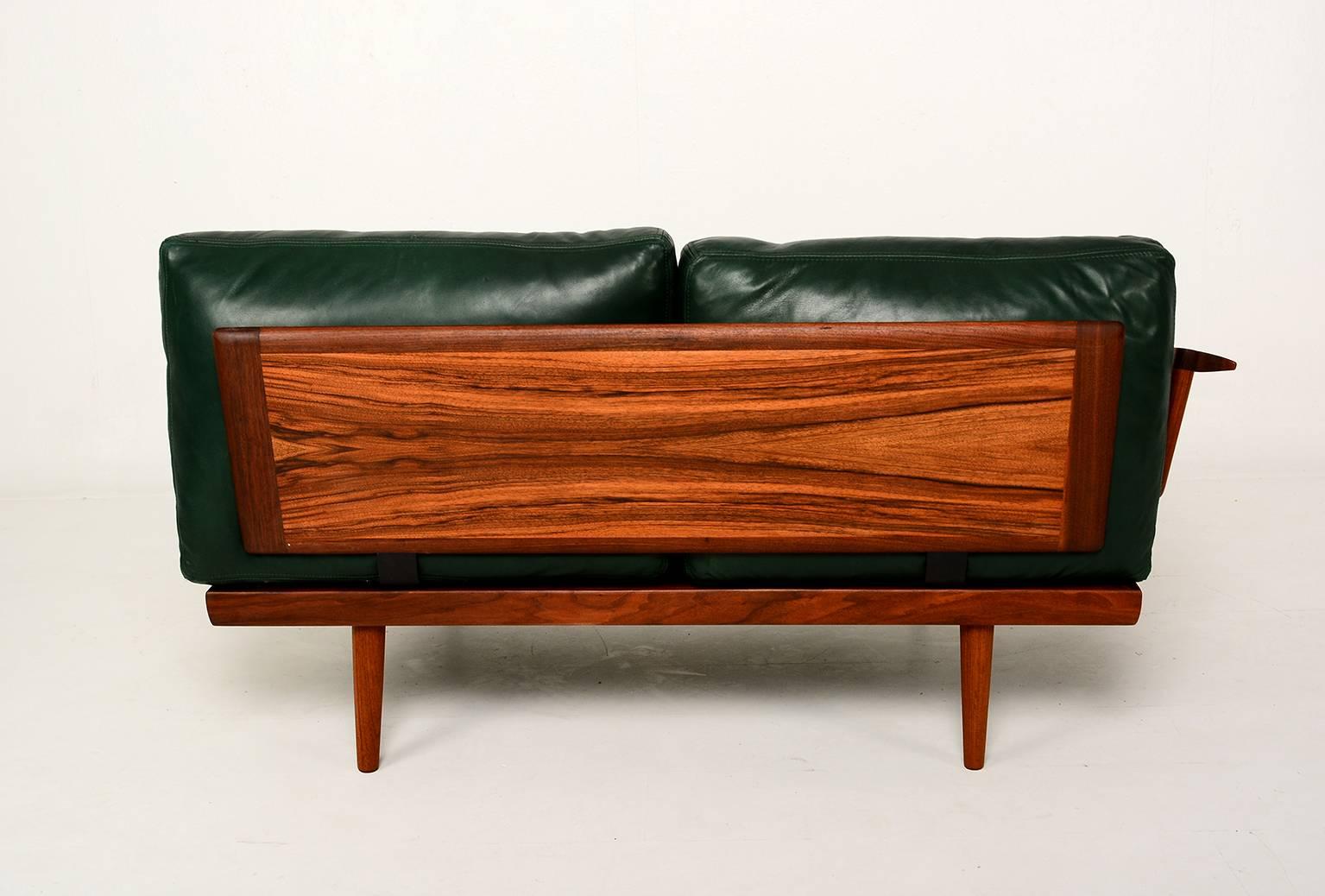 Scandinavian Modern Scandinavian Sofa Set in Rosewood and Leather