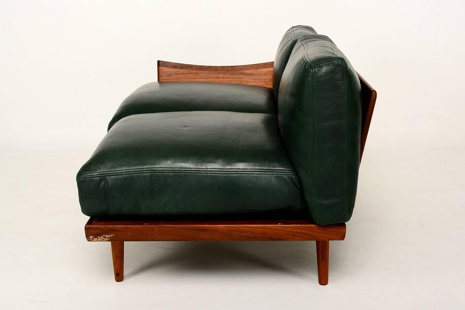 Oiled Scandinavian Sofa Set in Rosewood and Leather