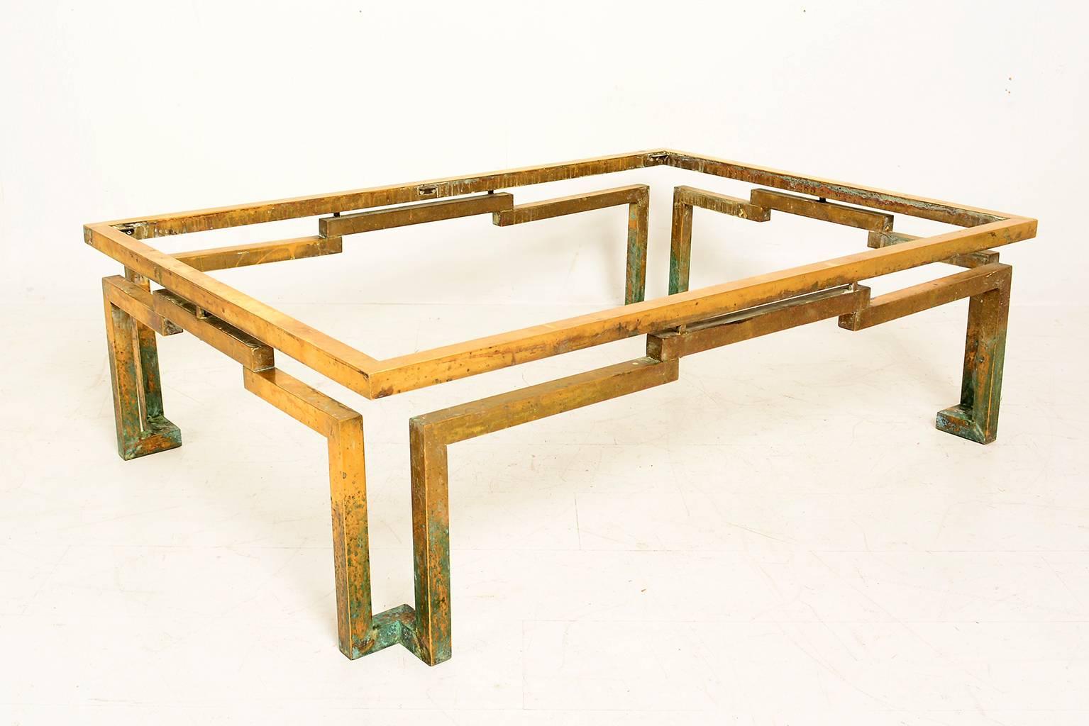 Mid Century Mexican Modernist Arturo Pani Rectangular Coffee Table in Brass In Good Condition In Chula Vista, CA