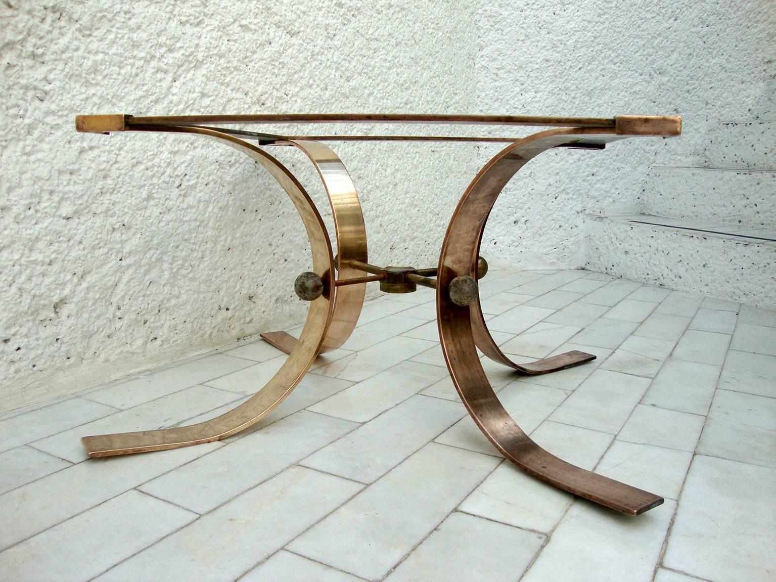 Sculptural Side Table in Brass Attributed to Arturo Pani In Good Condition In Chula Vista, CA