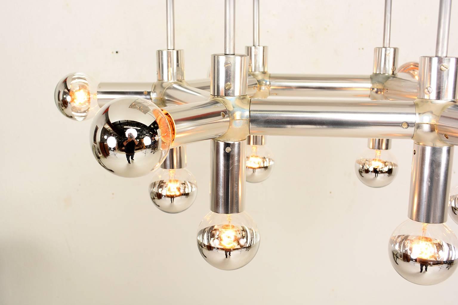 Aluminum Robert Haussmann Atomic Chandelier