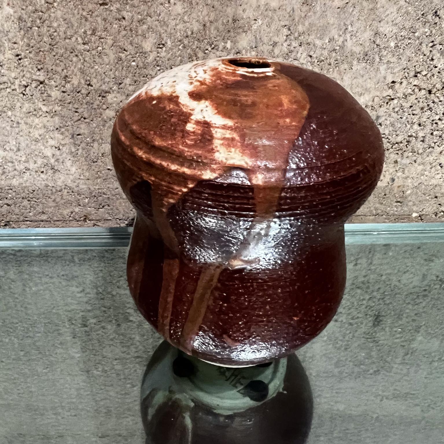 Mid-Century Modern 1977 Guenther Art Pottery Bud Vase Glazed Weed Pot Signed
