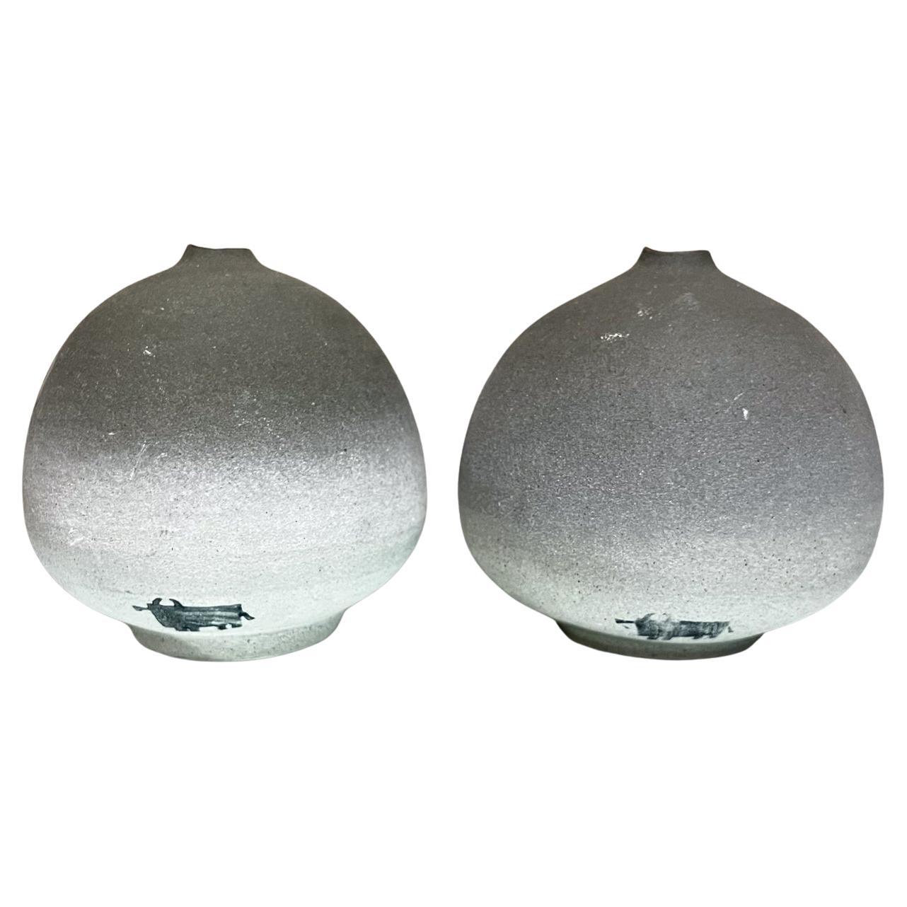 1970s Art Pottery El Toro Bud Vase Pair For Sale