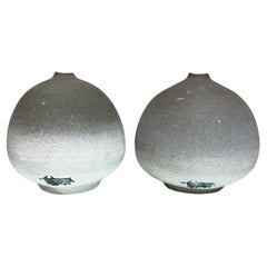 Paire de vases à bourgeons El Toro en poterie d'art des années 1970