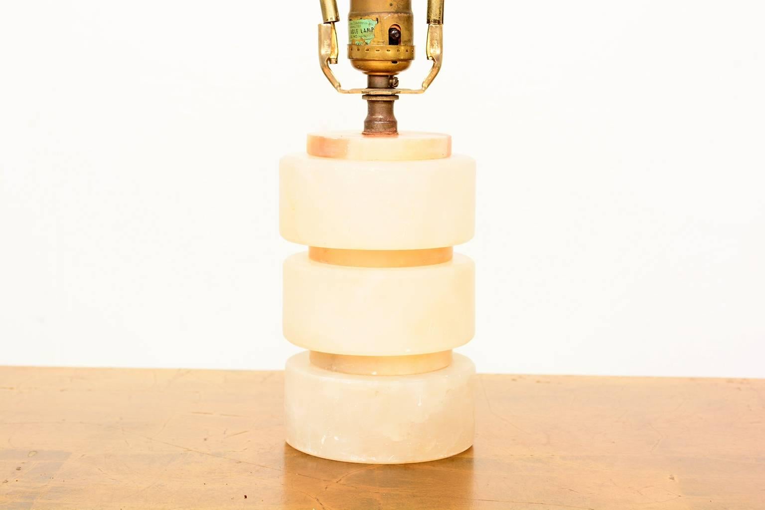 American Hollywood Regency Alabaster Table Lamp