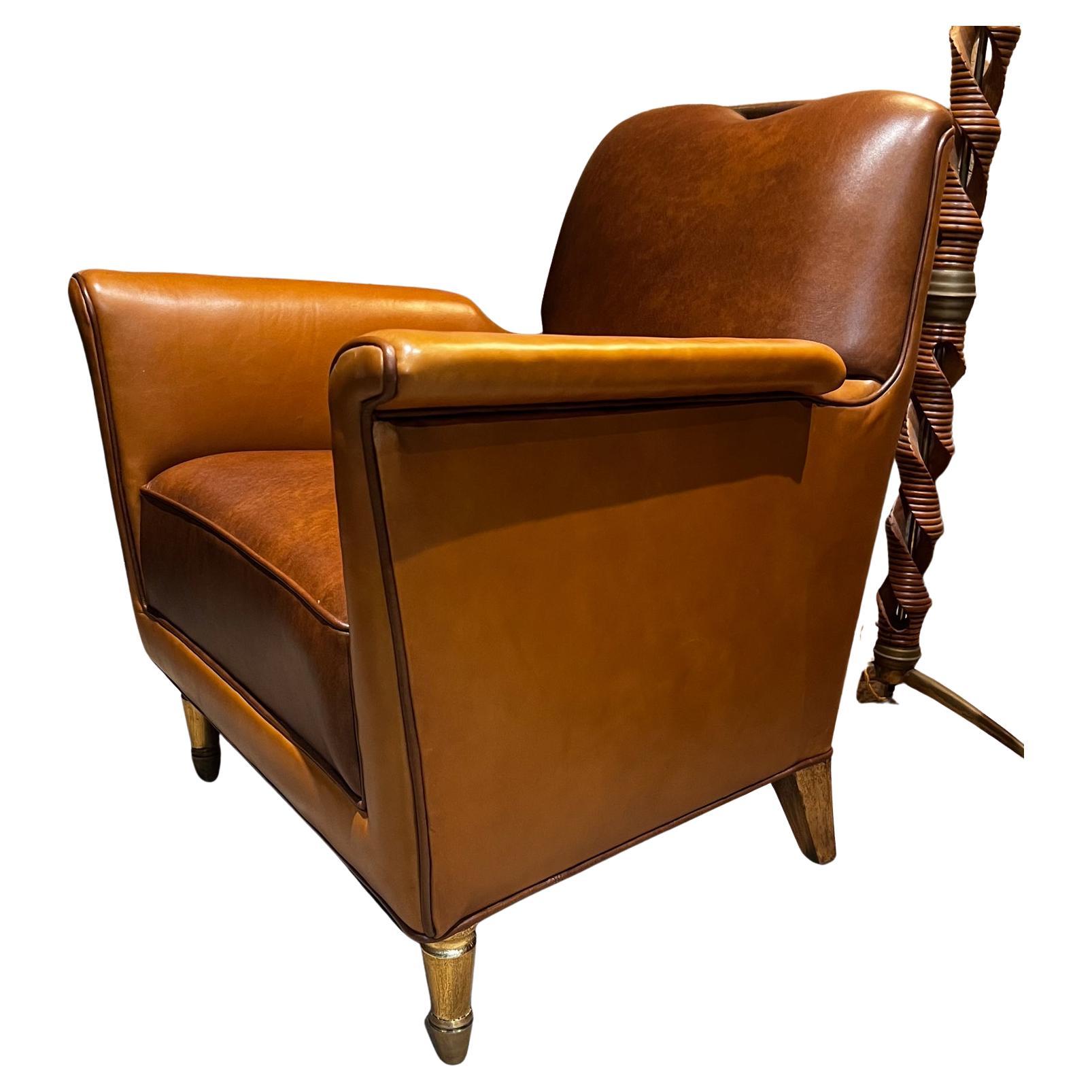 Octavio Vidales Muebles Johrvy  Two Leather Chairs Mexico City1950s