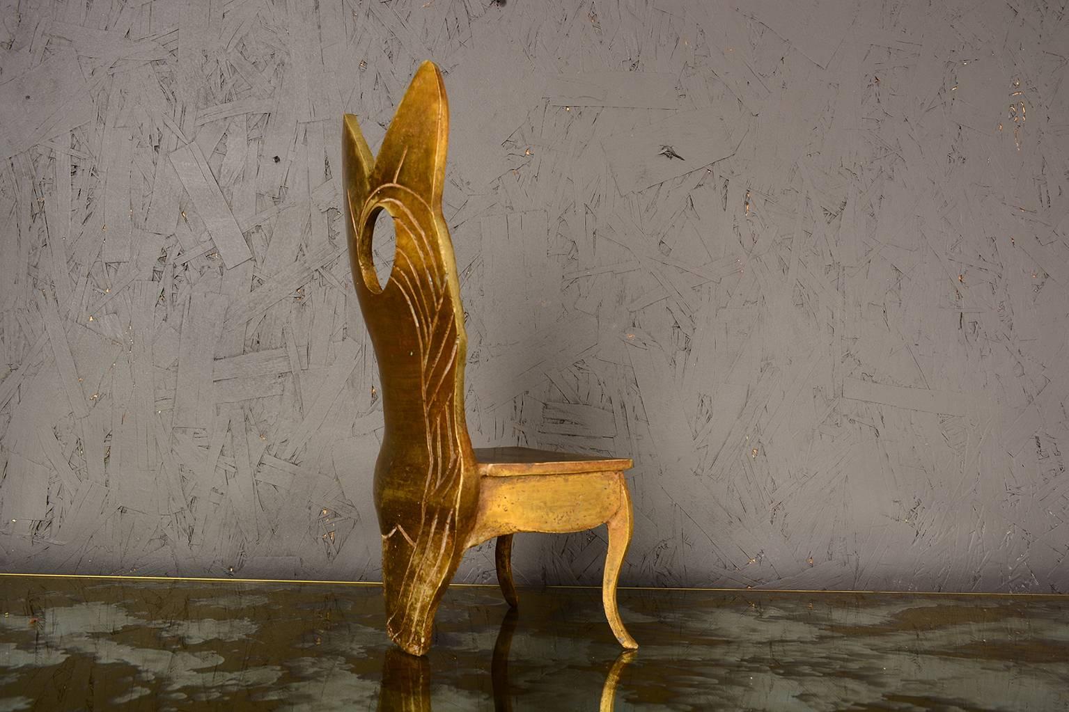 1970s Brass Sculpture Female Chair Modern Surrealism Mexico In Good Condition In Chula Vista, CA