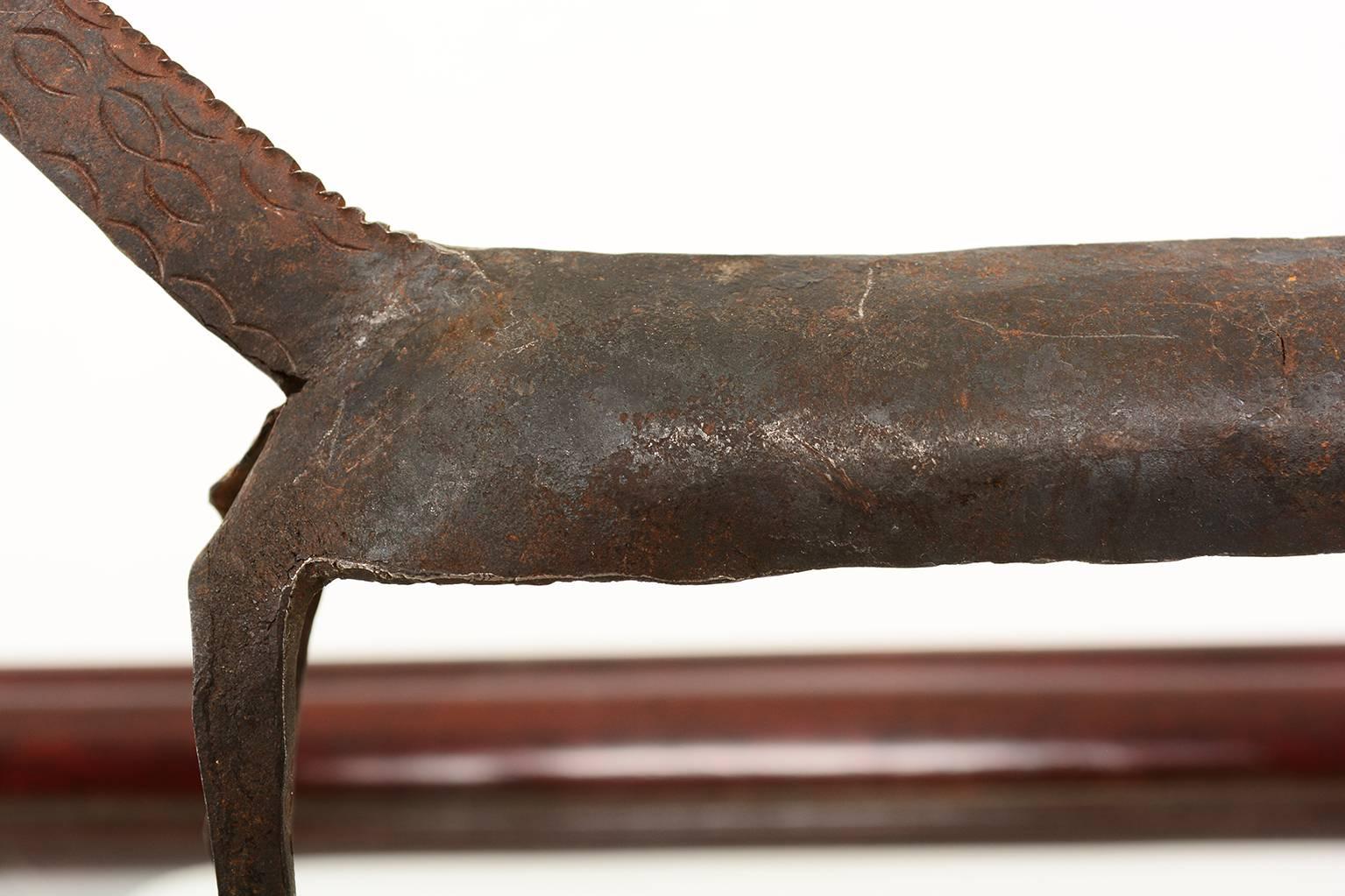 Hand-Crafted Antique African Tribal Dogon Hand-Forged Iron Horse and Rider, 1920s
