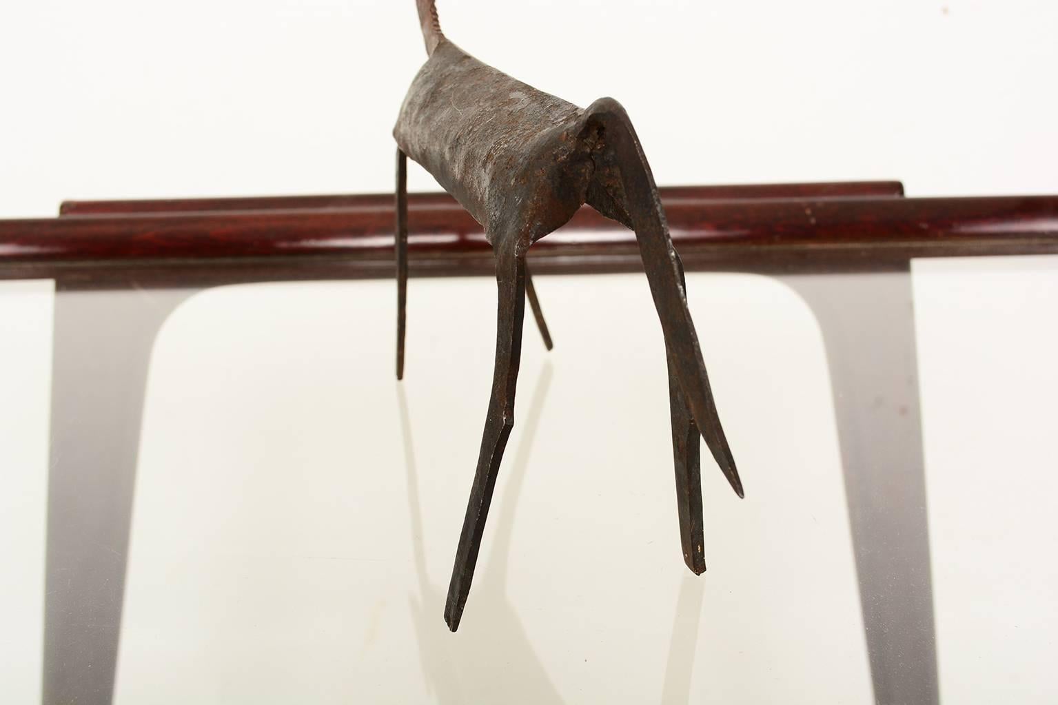 Early 20th Century Antique African Tribal Dogon Hand-Forged Iron Horse and Rider, 1920s