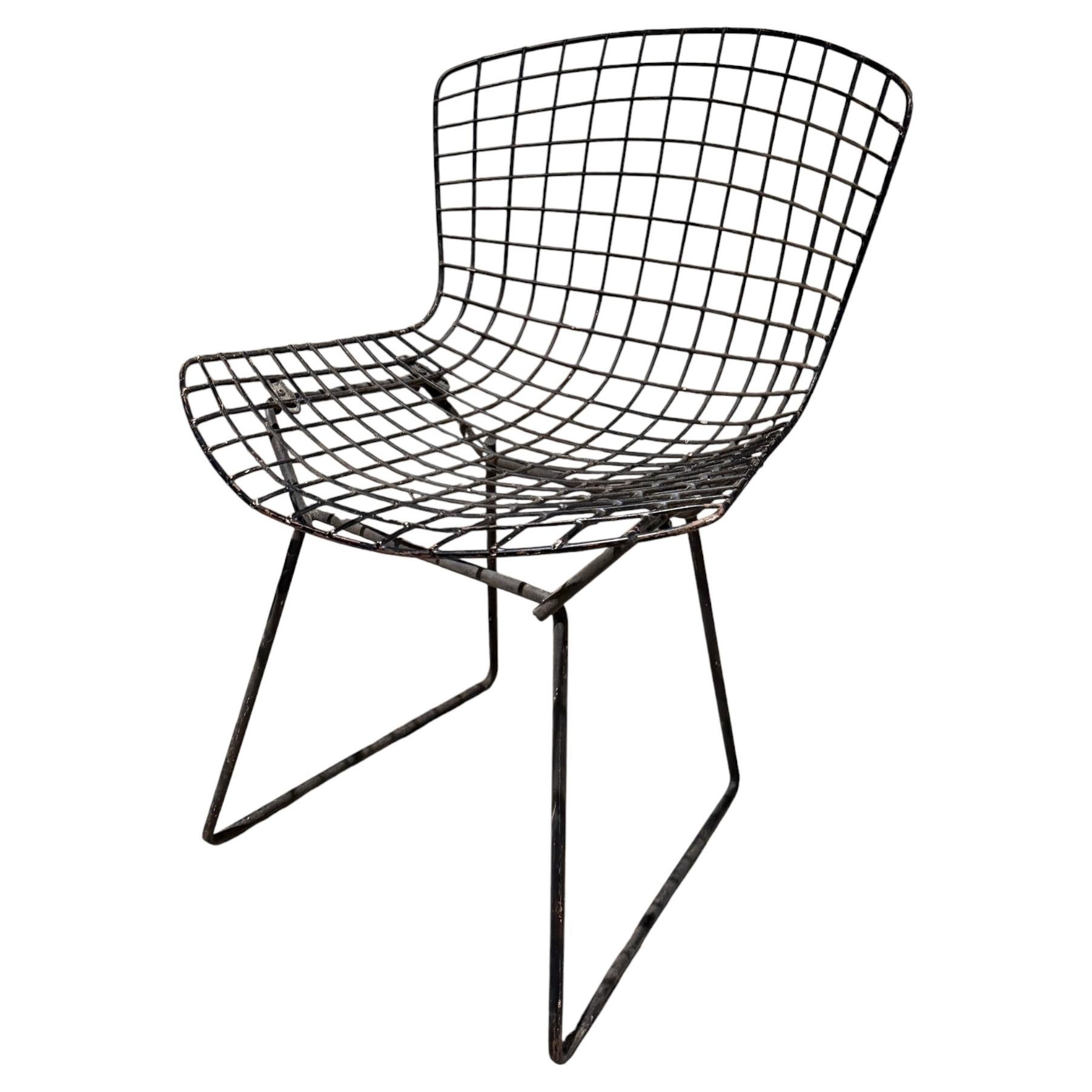 Sedia da sala vintage Bertoia di Harry Bertoia, Rilsan nero, 1952