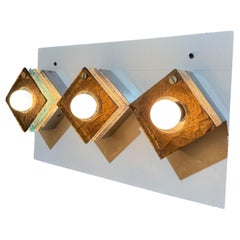 1980s Italian Sconces Textured Plexiglass Set of 3 Italy