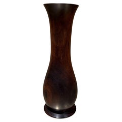 Mid-Century Modern Turned Wood Vase in Rosewood by Rude Osolnik, USA
