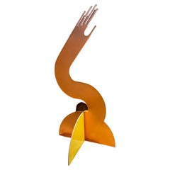 Escultura de mano naranja grande de arte pop modernista de los años 90