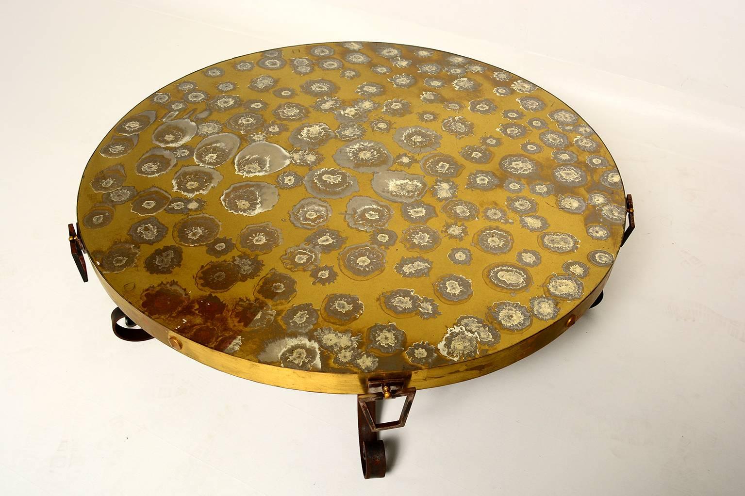 Patinated Mexican Modernist Cocktail Table