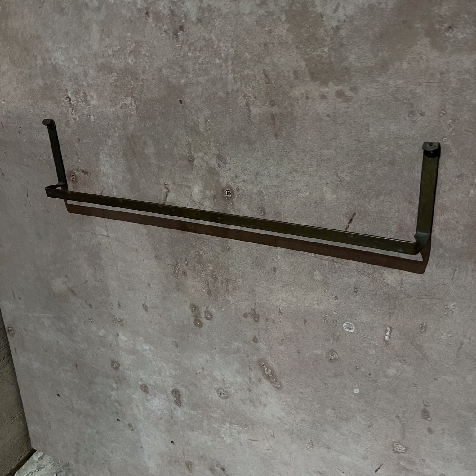 1950s Modern Towel Rack Patinated Brass  For Sale
