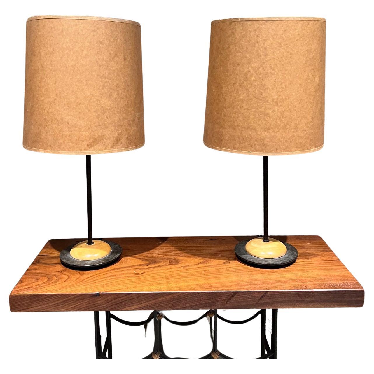 1950s Mid-Century Modern Sputnik Atomic Table Lamp Pair For Sale