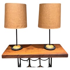 Vintage 1950s Mid-Century Modern Sputnik Atomic Table Lamp Pair