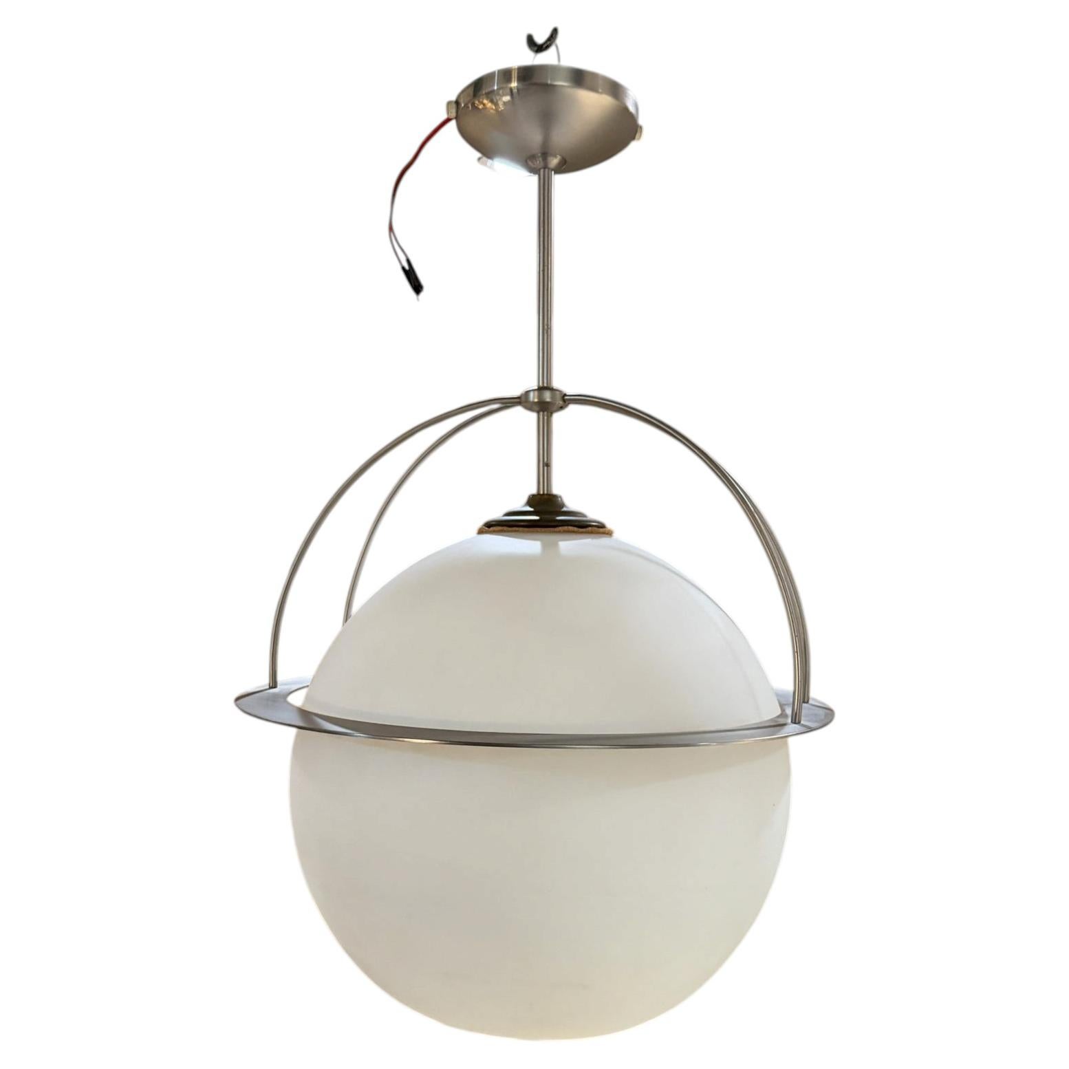 Suspension en verre dépoli des années 1960, style Vico Magistretti, Mid-Century Modern