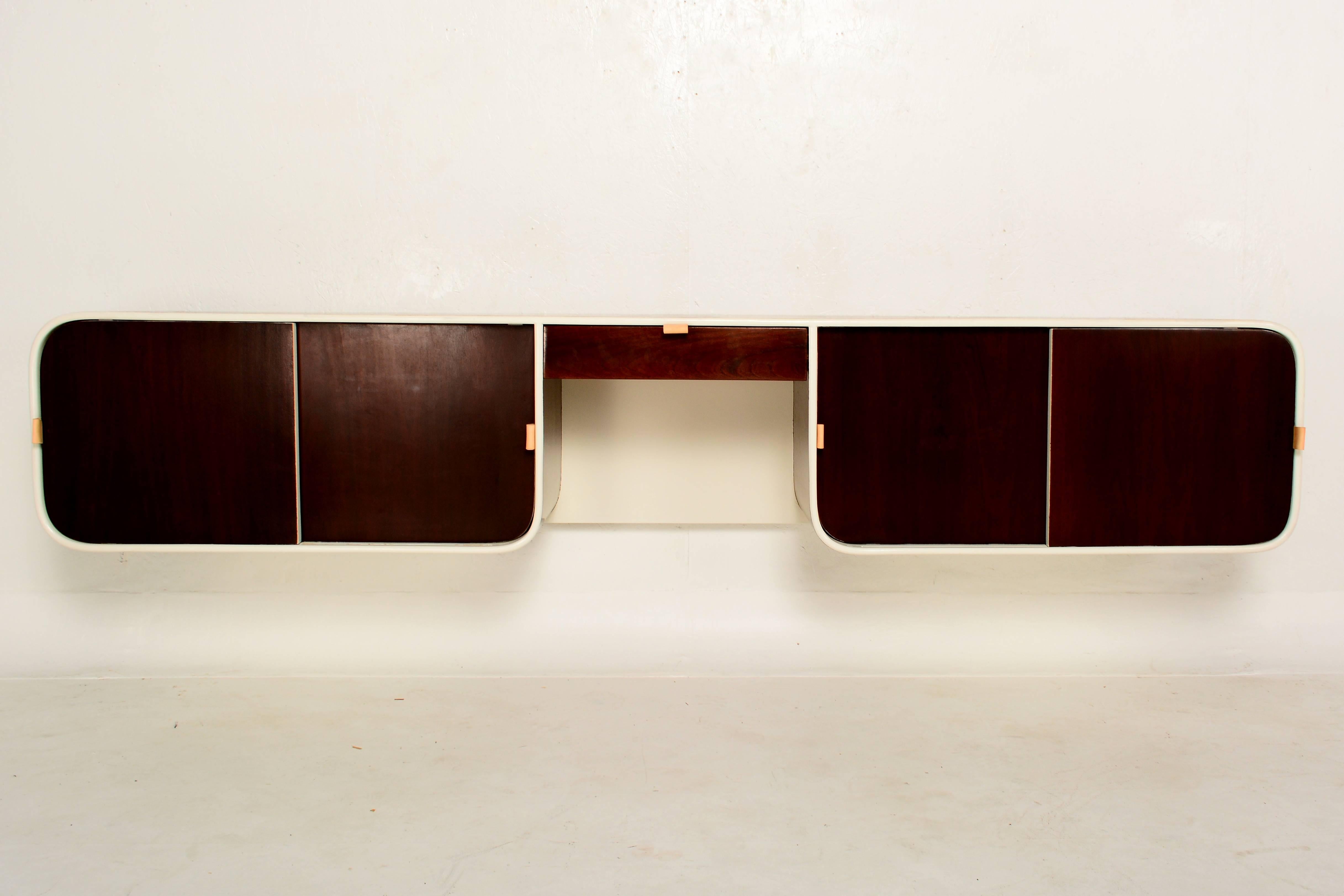 Mid-Century Modern Wall Hanging Credenza after Henry P. Glass 4
