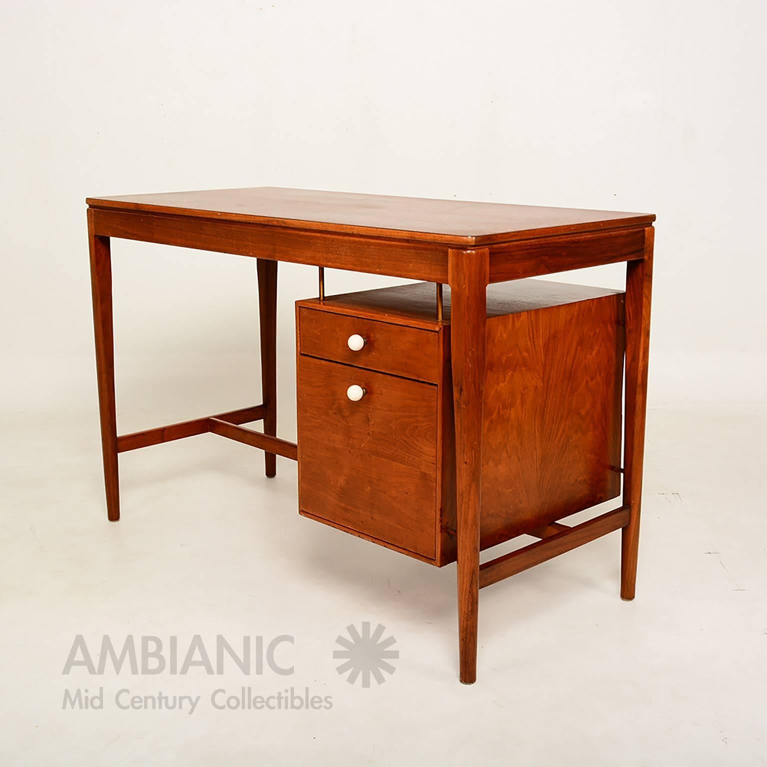 American Midcentury Walnut Desk by Drexel