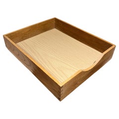 1950s Oak Wood Letter Tray MCM Desk Accessory