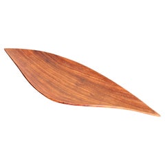 Bandeja escultórica de madera de caoba tropical haitiana de los años 70
