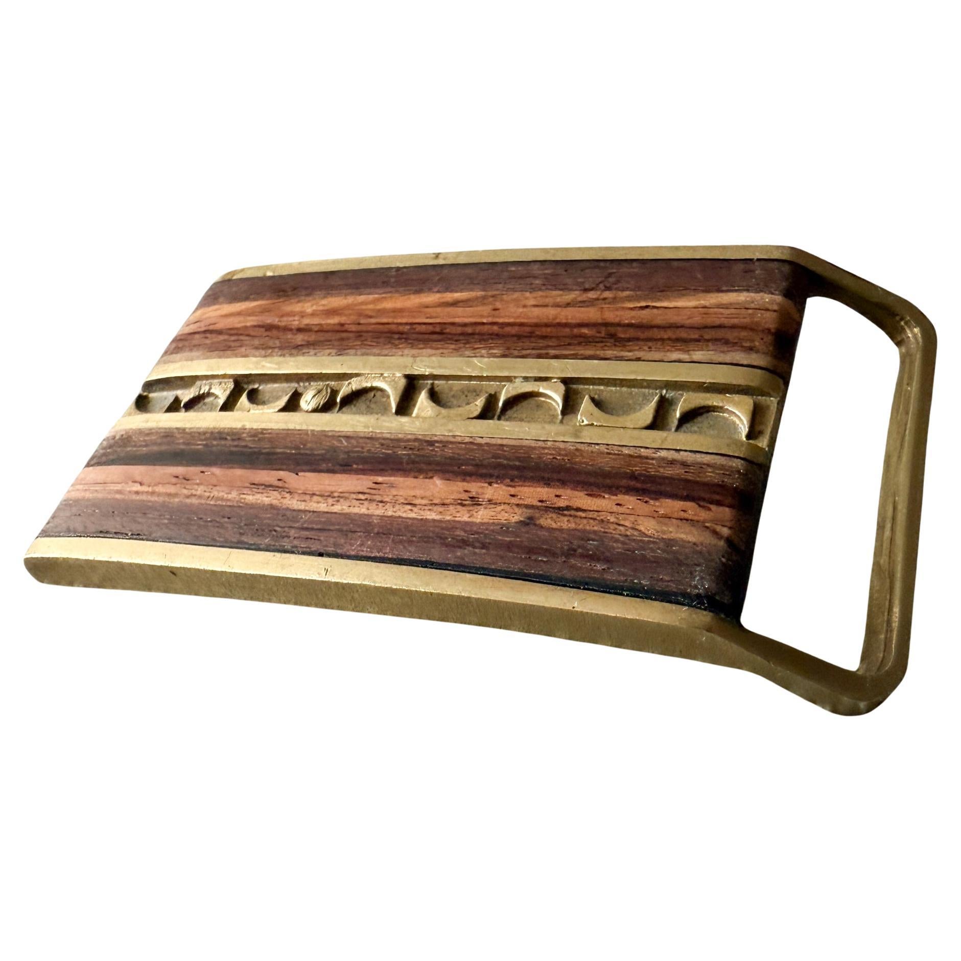 Hebilla de cinturón con incrustaciones de madera moderna de los años 70 by Moonscape