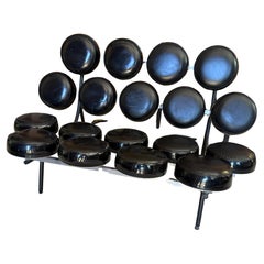 George Nelson Black Marshmallow Sofa for Herman Miller Mid Century 1950s