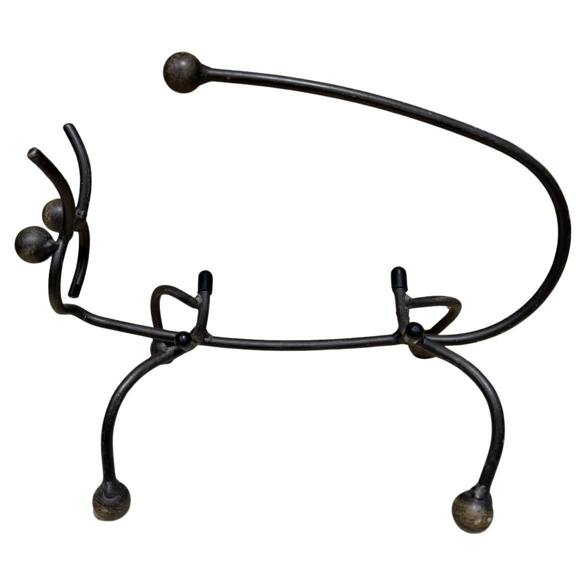 1960s Abstract Animal Iron Wine Bottle Holder